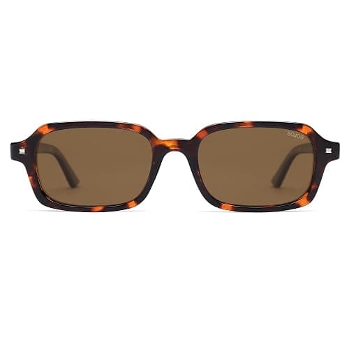SOJOS Trendy Rectangle Polarized Sunglasses Womens Mens SJ2610 | Small Cute 90s Y2k Retro Fashion Vintage Sunnies Slim Thin Narrow Square Frames UV Protection TAC Lenses thumbnail 2