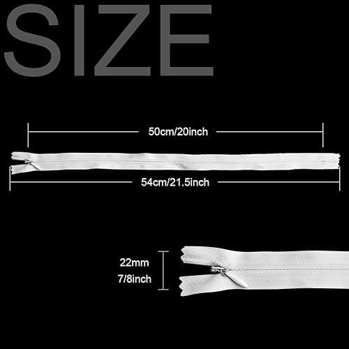 Renashed 45pcs 21.5 Inch Nylon Invisible Zippers for Tailor Sewer Sewing Craft Crafter's Special (White) thumbnail 2