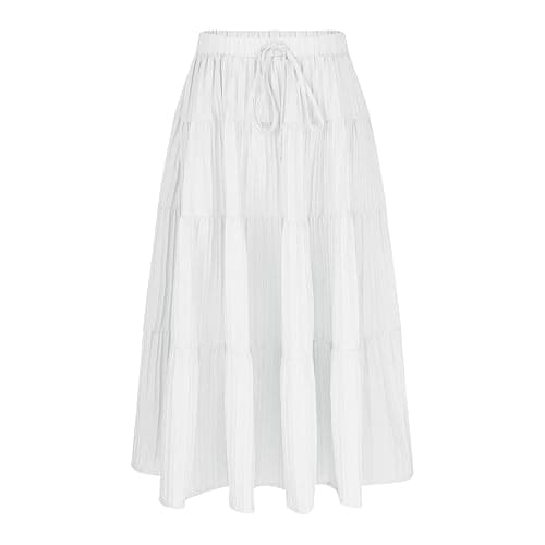 Girls Maxi Skirt Boho Casual Tiered High Waist A Line Flowy Long Skirt Kids Summer Swing Ankle Length Drawstring Skirts thumbnail 6