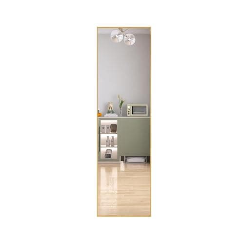 Beauty4U 59" x 16" Tall Full Length Mirror with Stand, Gold Wall Mounting Full Body Mirror, Metal Frame Full-Length Tempered Mirror for Living Room, Bedroom thumbnail 9