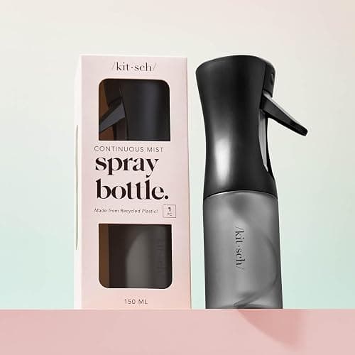 Kitsch Continuous Spray Bottle for Hair – Fine Mist Water Mister & Water Spray Bottle – Recycled Hair Spray Bottle – Spray Bottles for Cleaning, Styling, Plants & More – Black, 150ml thumbnail 7