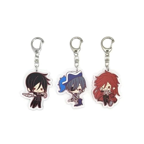 EBTY DREAMS Inc. - Set of 3 Black Butler Kuroshitsuji Acrylic Keychain Ciel Phantomhive, Sebastian Michaelis, Grell Sutcliff - Image 1