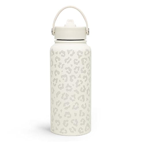 Leopard Water Bottle 32oz Stainless Steel Vacuum Insulated with Lid, Leopard Print Water Bottles for Gym Sports Travel Outdoor, Gifts for Women Girls Ladies Birthday Christmas - Image 1