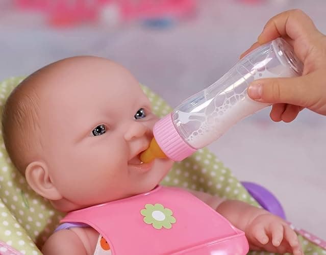 JC Toys Deluxe Disappearing Magic Bottles | Fits All Dolls | Milk and Juice | Flower Theme | Ages 2+ , Pink thumbnail 5