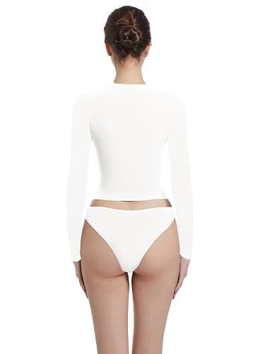 Abonlen Long Sleeve Shirts for Women Crewneck Basic Tees T Shirts Fitted Crop Tops Y2k Going Out Tops thumbnail 2