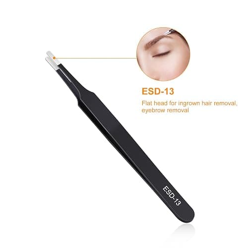 kaverme 3PCS Precision Tweezers Set, Upgraded Anti-Static Stainless Steel of Tweezers, for Electronics, Soldering, Laboratory Work, Jewelry-Making, Model, Craft thumbnail 4