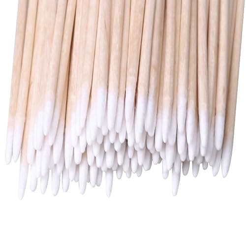 RIKWOG 200pcs Pointed Cotton Swabs, 4 inch Precision Microblading Cotton Swab Cotton Sticks Applicator for Eyebrow Tattoo Beauty Make-up Nail Clean, Wood Handle Pointed Tip Head thumbnail 2