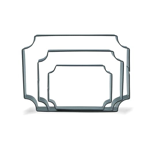 Keewah Rectangle Plaque Cookie Cutter Set - 5”,4”,3” - 3 Piece - Stainless Steel - Image 1