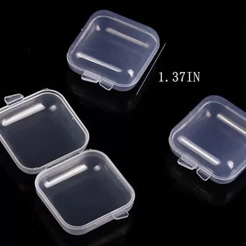 Moritic 40Pcs Mini Jewelry Storage Containers, 1.37 x 1.37 x 0.7 Inches,Clear Plastic Cases for Pearl Bracelets and Small Accessories (40) thumbnail 5
