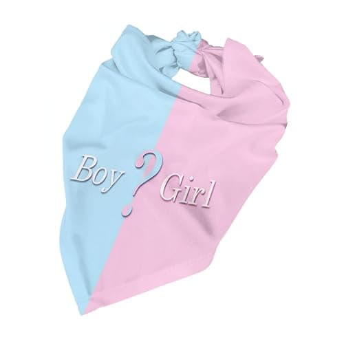 vercosee He Or She What Will It Be? Gender Reveal/Baby Announcement Dog Bandana,Pet Neckerchief for Pets Daily Wear Photo Prop Party Supplies (Blue) thumbnail 5