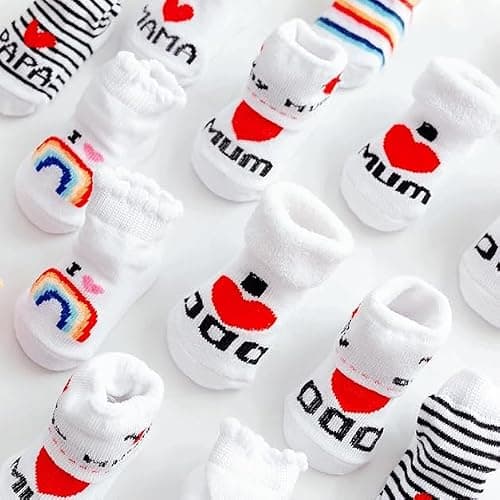 Losuesme Baby Socken 0-6 Monate Baumwolle Junge Mädchen Baumwollsocken Neugeborenen Unisex 2 Paar Kleinkind Personalisierte Geschenk Zur Geburt Mädchen thumbnail 4
