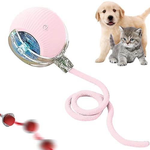 PETUPS Interactive Cat Toy, 2025 New Cat Toy for Indoor Cats, Intelligent Rolling Ball Toys, Kitten Toys for Bored Indoor Cats/Dogs (Pink) - Image 1