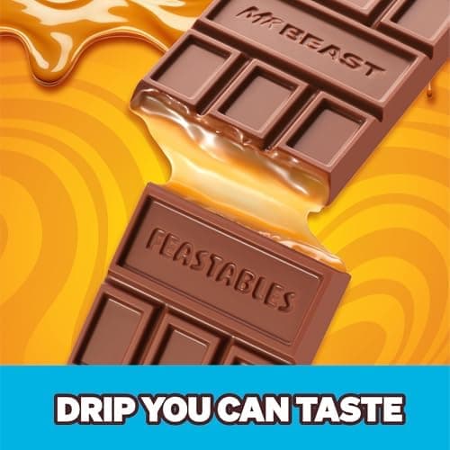 MrBeast Feastables Caramel Chocolate Bar, King Size, 10 Ct, Fairtrade Cocoa thumbnail 5