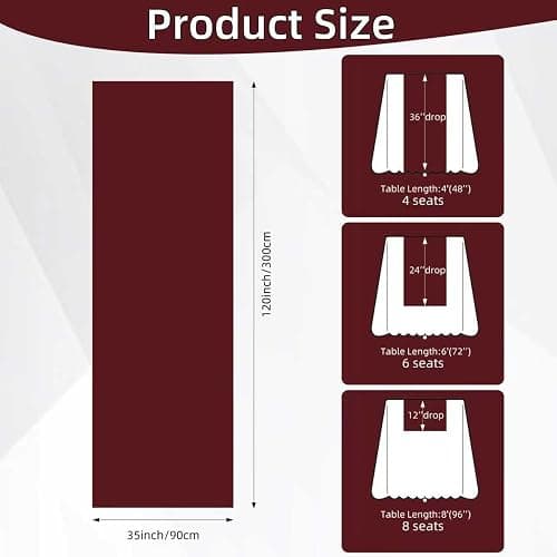 Keketoarrange Burgundy Table Runner Valentines Decor Red Cheesecloth Gauze 120 Inch 10 FT Rustic Boho Cheese Cloth Runner for Wedding Baby Bridal Shower Party Long Sheer Spring Home Decorations thumbnail 8