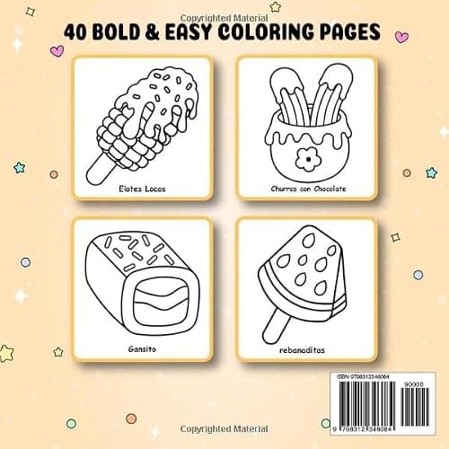 Mexican Treats Bold and Easy Coloring Book: A Fun and Simple Coloring Adventure for Adults Kids and Teens with Delicious Mexican Sweets and Snacks thumbnail 2