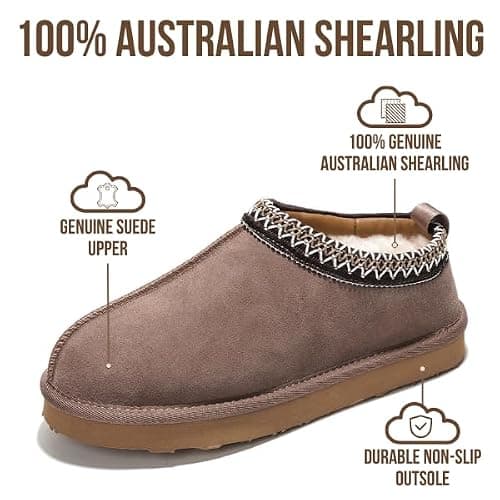 Project Cloud 100% Genuine Leather Womens Slippers with Genuine Australian Shearling Fur Lining Slippers for Women - Non-Slip EVA with Memory Foam Fuzzy Slippers Women Footwear (Nerita) thumbnail 3
