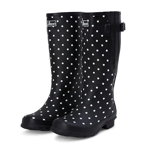 Jileon Wide Calf Rain Boots for Women - up to 19 inch Calf - Standard Foot & Ankle Width - Durable Rubber - Image 1