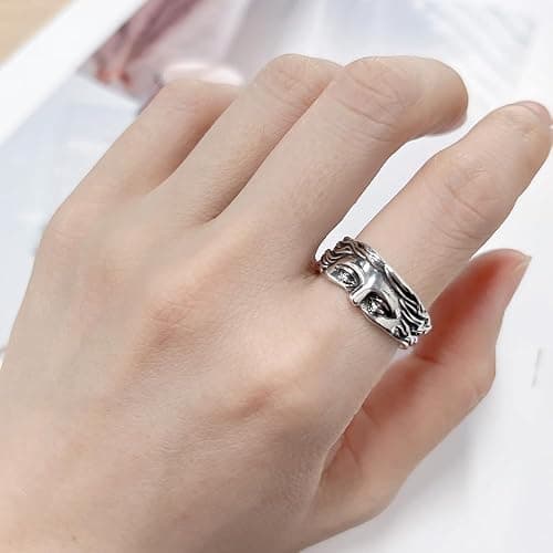 OIDIMS Vintage Venus Half Face Ring For Women Men Adjustable Personalized Open Wrap Knuckle Finger Band Rings Thumb Fashion Unique Jewelry Gift thumbnail 2