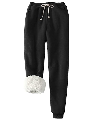Flygo Women's Winter Warm Fleece Joggers Pants Sherpa Lined Athletic Active Sweatpants - Image 1