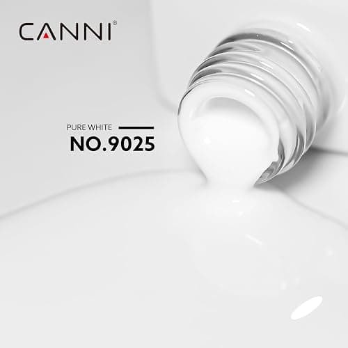 CANNI White Gel Nail Polish, 1Pcs Pure White Gel Polish Color High Gloss Soak Off U V Nail Manicure Salon DIY thumbnail 2