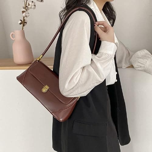 Small Clutch Shoulder Bag for Women Leather Mini Tote Handbag Purse with Buckle Closure thumbnail 3
