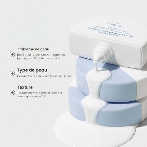 Dr.Althea Aqua Glowing Sunscreen | Crème Solaire Hydratante pour Tous Types de Peau | Base Hydratante Non Collante pour le Maquillage | Protection Solaire Visage Vegan Coréenne (45 ml, SPF50 PA++++) thumbnail 4