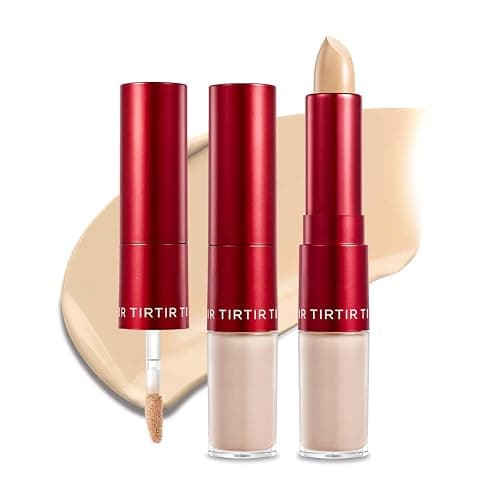 TIRTIR Glide&Hide Blurring Concealer - Creamy texture, Conceals dark circles and wrinkles, Dual formula (liquid tip & balm stick), Long-lasting wear, Korean Makeup, Korean Makeup, #3.5W, 0.28 Oz - Image 1