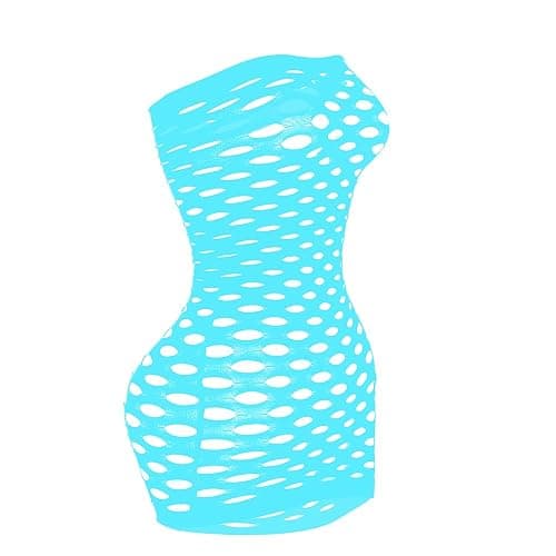 Vorifun Sexy Womens Strapless Fishnet Lingerie Sleepwear Mini Dress Tube Chemise Bodysuit One Size - Image 1