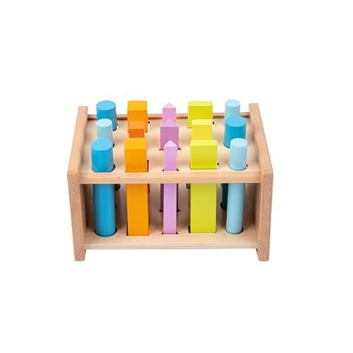 Montessori Toys for 1 2 3 Years Old Wooden 3D Shape Matching Toys,Wooden Posting Stand Montessori Color Sorting Sticks Game-Cognitive Shapes Colors,Educational Sensory Toy for Boys Girls Gift（15 Pcs） thumbnail 4
