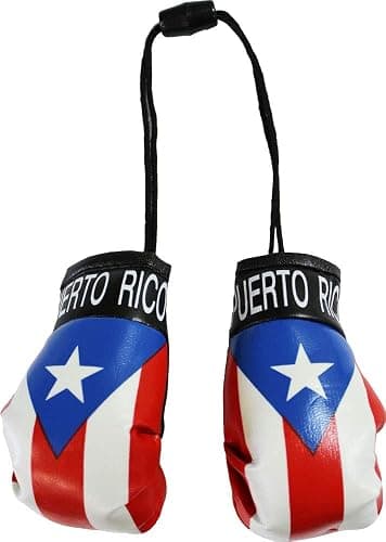 Puerto Rico Novelty Mini Boxing Gloves and Window Hanger Flag Combo thumbnail 3