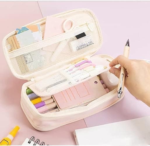 Arnuixty Large Storage Pencil Case Pen Bag with Zipper Big Capacity Pouch Organizer for Office Travel Holder Box thumbnail 6