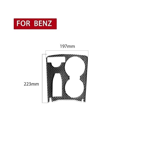 Cup Holder Panel Trim Stickers Compatible with Mercedes-Benz C-Class W204 C180 C200 C250 Coupe Sport C300 C63 AMG 2007-2014 Car Accessories Center Control Real Carbon Fiber thumbnail 2