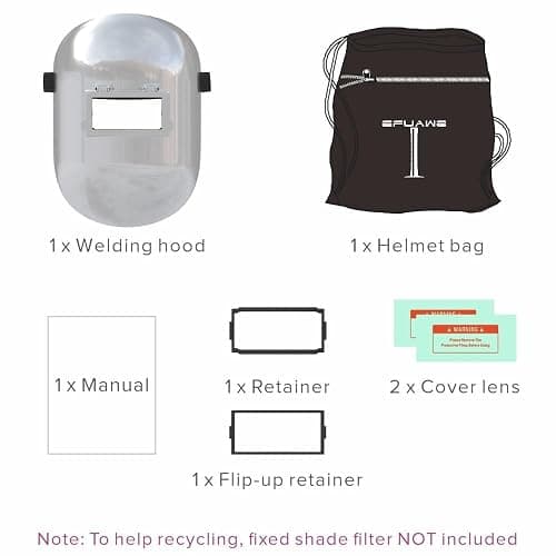 Tefuawe Flip Up Chopped Fiberglass Sugar Scoop Welding Helmet, Medium Cut top and Bottom Sugar Scoop Pipeline Welding Hood thumbnail 5