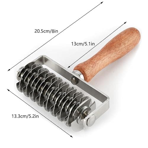 AMPSEVEN Pastry Lattice Roller Cutter - Stainless Steel Dough Lattice for Pie Pizza Bread beef wellington Pastry Crust Roller Cutter thumbnail 3