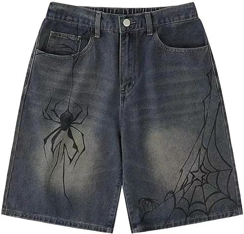 Ponitrack Jorts Women Baggy Vintage Acid Wash Jean Shorts Grunge Fashion Casual Wide Leg Y2K Pants Streetwear Men Unisex thumbnail 4
