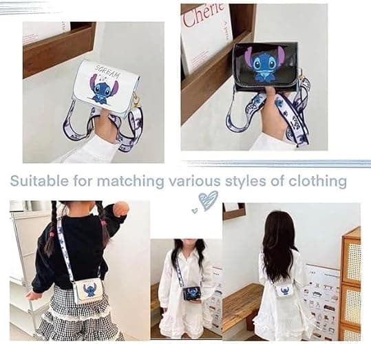 HANISNA For Stitch Crossbody Bags for Women Teenagers Girls Purse Shoulder Bag for Shopping Vacation Stitch Gifts for Girls (black) thumbnail 2
