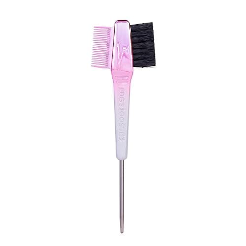 Style Factor EDGE BOOSTER® Edge Brush+Comb Mini | Baby Hair Brush/Travel Brush with Compact Case | Travel Size Dual-Ended Boar Bristles & Pintail Comb for Edges, Parting & Styling | Pink/White - Image 1