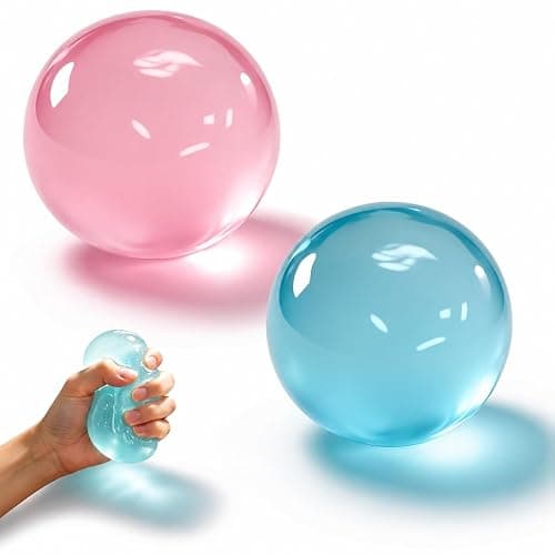 Coconut Oil Squishy, 2 Pack New Coconut Oil Stress Ball Sensory Squeeze Toy For Kids Teens & Adults, Soft Squishy Fidget Toy For Stress Relief, Anxiety Relief, Desk Squishies Toy Gift (Blue + Pink) - Image 1