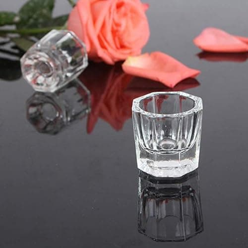 Bulex 2 Pack Dappen Dish Cups for Nail Art Acrylic Liquid - Clear Glass Nail Monomer Liquid Bowl Dampen Dish Acrylic Powder Holder, Acrylic Glass Jar for Nails thumbnail 2