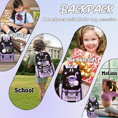 Roffatide Anime Backpack Printed Business Casual Laptop Shoulders Backpack Travel Hiking Daypacks Rucksack 17 Inch A thumbnail 7