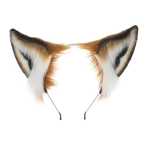 ILUFAM Faux Fur Wolf Fox Ears Headband Furry Animal Ears Hair Hoop Cosplay Headwear Halloween Christmas Party Headpiece - Image 1
