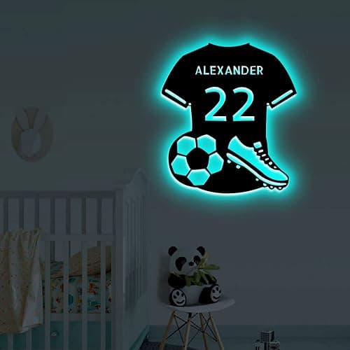 Personalized Soccer Jersey Neon Sign - USB-Powered Dimmable LED Soccer Signs for Bedroom Sports Decor, Party Bar, Christmas, and Birthday Gift thumbnail 7