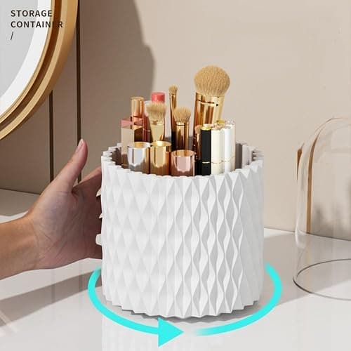Make Up Organiser 360° Rotatable Makeup Brush Storage,Multi-Functional Pen Holder for Desk, Makeup Brush Holder for Lipsticks, Comb Dressing Table thumbnail 6