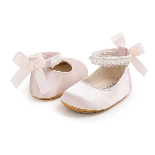 Baby Girls Mary Jane Flats Non-Slip Soft Sole Infant Newborn Walking Shoes Princess Wedding Dress Shoe thumbnail 4