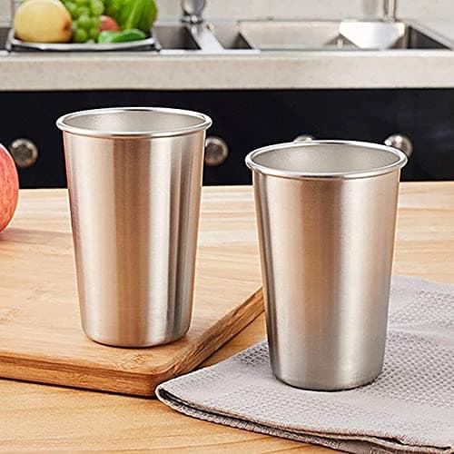 YOLCAR 6 Pack 8 oz Stainless Steel Kids Cups, Children's Pint Cups, Stackable Metal Cups, Shatterproof Drinking Glasses thumbnail 7