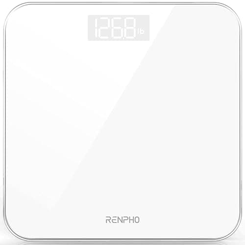 RENPHO Digital Bathroom Scales Weighing Scale with High Precision Sensors Body Weight Scale (Stone/lb/kg) - White, Core 1S - Image 1