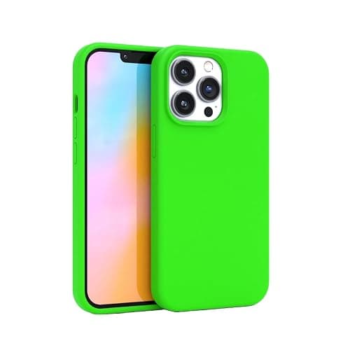 FELONY CASE - Apple iPhone 14 Pro Case - Neon Liquid Silicone, Soft Touch Slim Cover with Anti-Scratch Microfiber Lining, 360° Shockproof & Full Body Protection - (Green) - Image 1