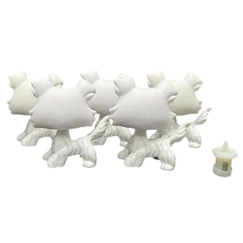 LPSCB 5pcs/Pack Bobble Head White Base for Painting Animal Toy Pet Shop Custom Blank Model DIY OOAK Paint Design (Collie) thumbnail 2