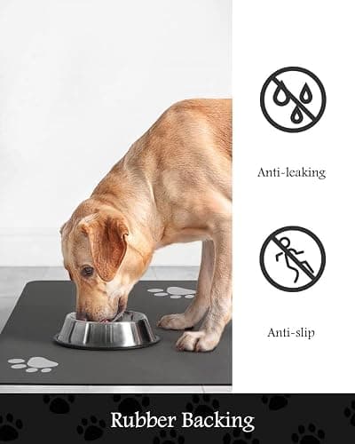 Pet Feeding Mat-Absorbent Dog Mat for Food and Water Bowl-No Stains Quick Dry Dispenser Mat-Dog Accessories Pet Supplies-Bowl for Messy Drinkers（Darkgrey,16"x24" thumbnail 5