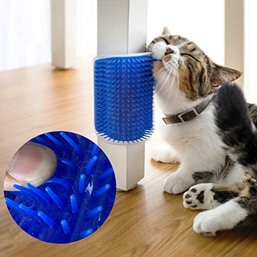 SweetPetGarden 2 Pack Softer Cat Self Groomer with Catnip Pouch, Wall Massage Scratcher Brush Comb thumbnail 2